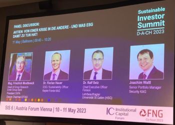 6. Sustainable Investor Summit in Wien - Panel-Teilnehmer: „Aktien: Von einer Krise in die andere – und was ESG damit zu tun hat!